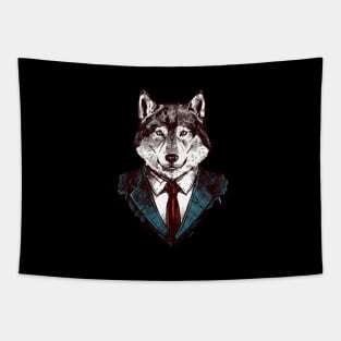 Business Wolf Tapestry