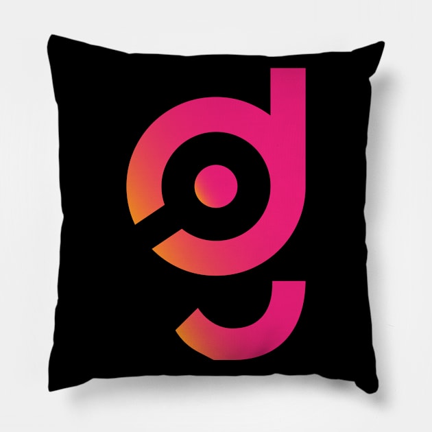 G logo with gradient color Pillow by joeymono