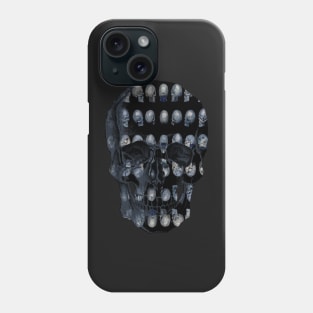 Skull Army Blue (Black Background) Phone Case