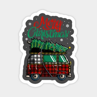 Christmas Camper Van Magnet