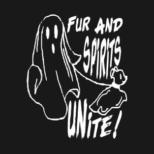 Fur and spirits unite halloween pet T-Shirt