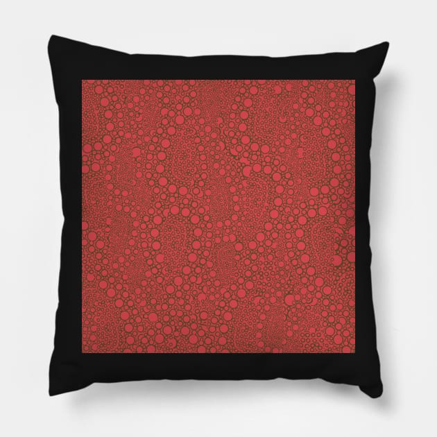 Billowing Bubbles | Neon Pink and Olive Green Pillow by cherdoodles