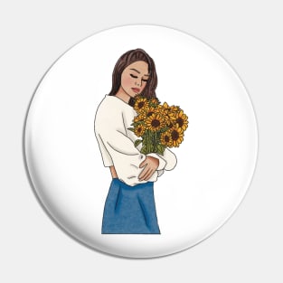 Sunflower girl (6) Pin