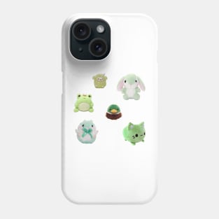 Green Kawaii Plushies Sticker Pack Phone Case