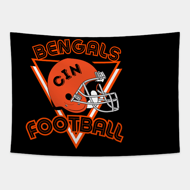 Cincinnati Football Vintage Style Tapestry by Borcelle Vintage Apparel 