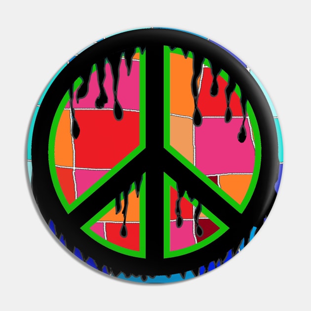 peace red blue pop art Pin by LowEndGraphics