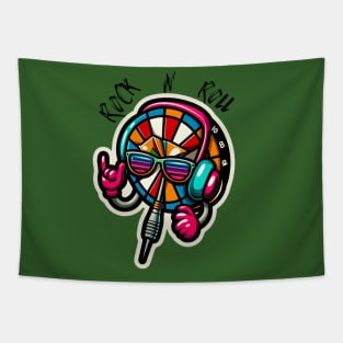 Rock N Roll - Cool Funky Dart  Printed Tapestry