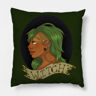 Green Witch Pillow