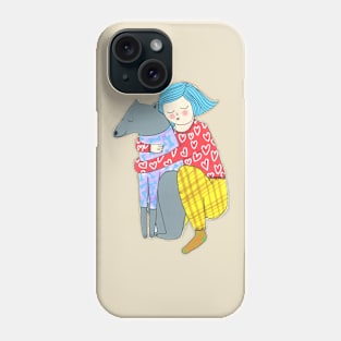 Girl and her dog Phone Case