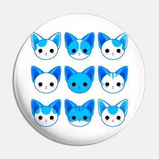 Cute Blue Sphynx Cats Pin