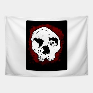 Dark and Gritty Neanderthal Skull Caveman Tapestry