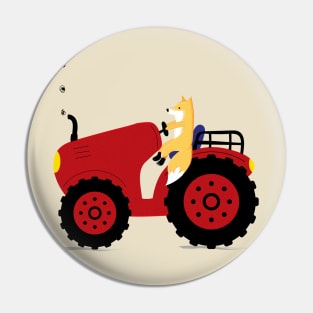 Tractor and fox Pin