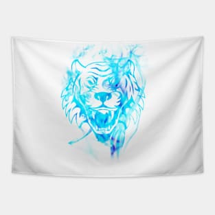 Sparkling Blue Tiger Art Tapestry