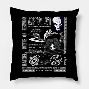 Area 51 Alien Encounter Zone Pillow