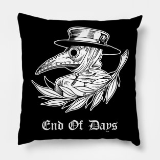 Plague Doctor End of Days Halloween Black Death Pillow