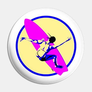 Surfer Girl Pink Surfboard Pin