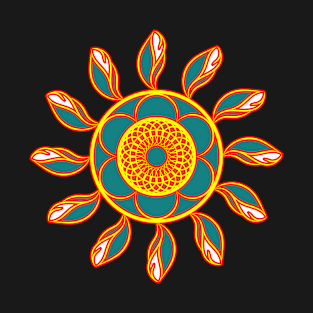 Firey Flower Mandala T-Shirt