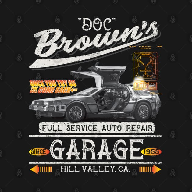 Doc Browns Garage Doc Brown Garage TShirt TeePublic