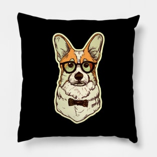 Hipster Corgi Vintage Dog Lover Puppy Retro Pillow