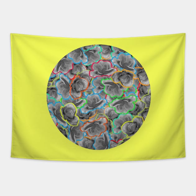 Pop Art | Rainbow Psychedelic Florals Top Tapestry by glossyspice