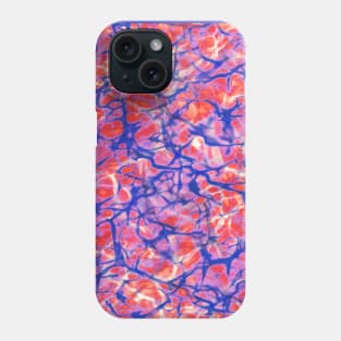 Circuits Abstract in Dark Blue on Red and Purple Phone Case