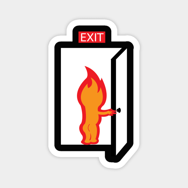 FIRE EXIT Magnet by madandaku