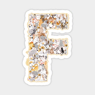 cat letter F(the cat forms the letter F) Magnet