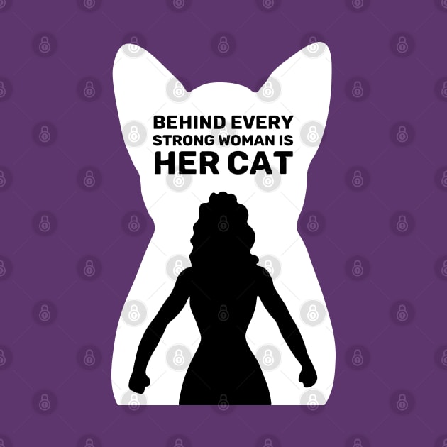 Behind Every Strong Woman is Her Cat | Purple by Wintre2