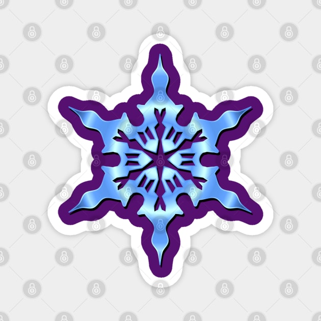 Blue Snowflake Magnet by Scar