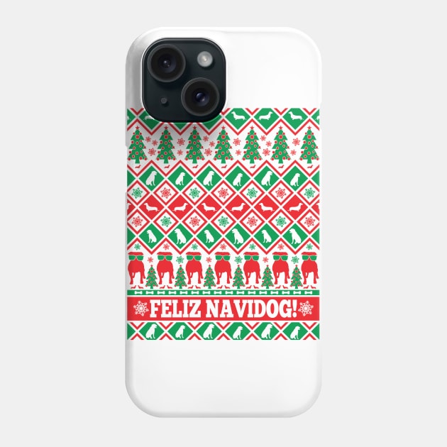 Feliz Navidog Phone Case by BentonParkPrints