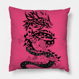 the soul of the dragon in pink ecopop Pillow