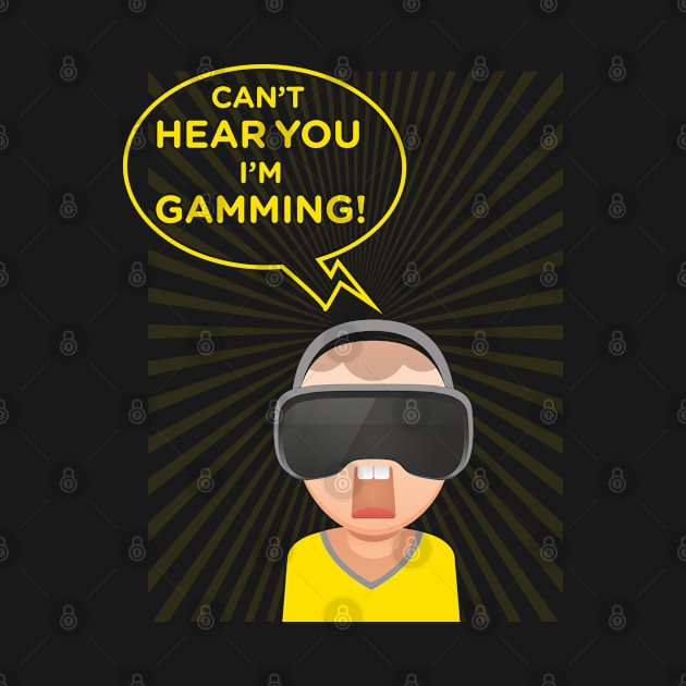 funny headset cant hear you im gaming by Pannolinno