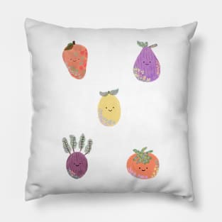 Fruit and veggies sticker pack Pillow