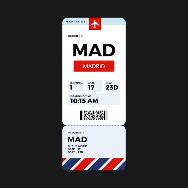 Madrid boarding pass by MBNEWS