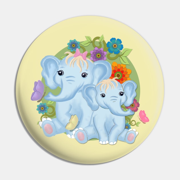 Mommy and Baby Elephants Pin by AlondraHanley