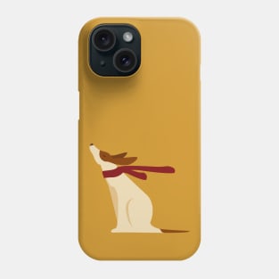 Standing dog wearing a cute scarf Phone Case