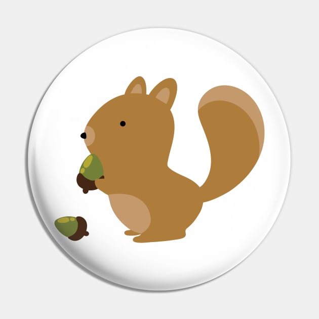 Cute Squirrel Eats Acorn Pin by Anicue