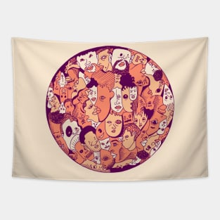 Peach Many Faces Tapestry