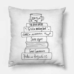 Classic books stack Pillow