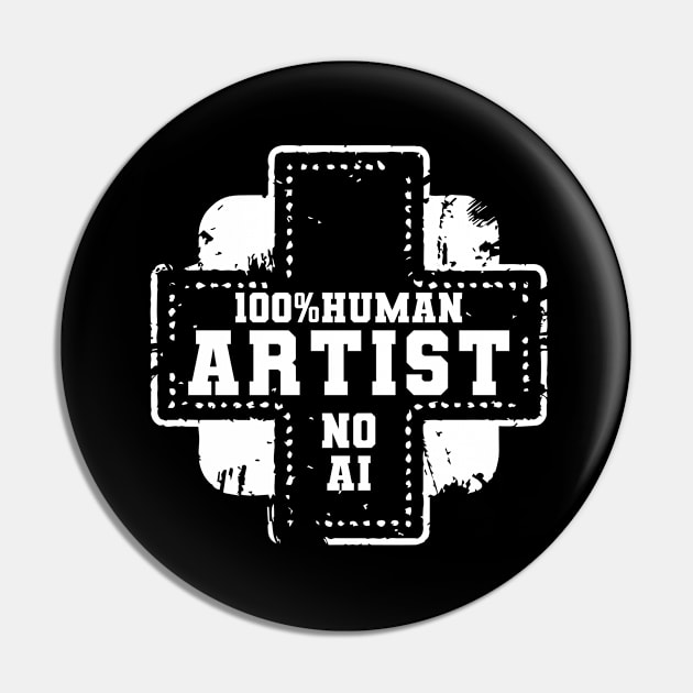 no ai - Artist protest Pin by Akimatax