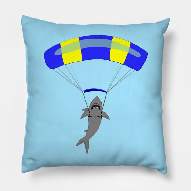 Jump The Shark - Blue/Yellow Canopy Pillow by Justamere