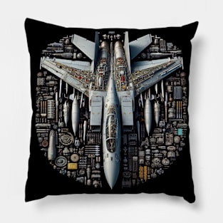 F14 Tomcat Fighter Jet Anatomy Equipment Pillow