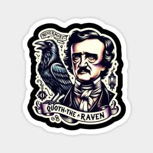 Edgar Allan Poe quoth the raven nevermore Magnet