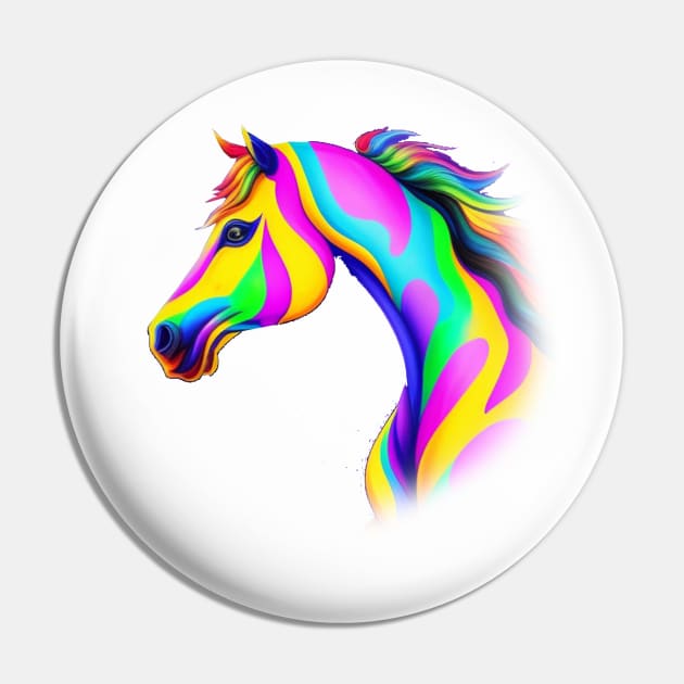 Pop Art Paint Horse Pin by Yourex