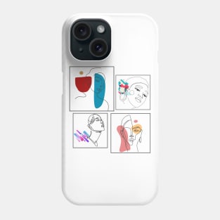 Women Cool Abstract and Aesthetic Line Art Phone Case