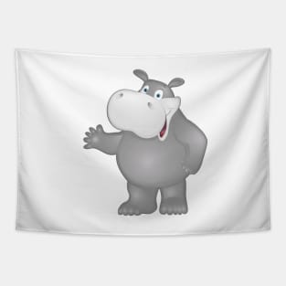 Cute Talking Baby Hippo Tapestry