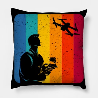 Drone Pilot Vintage Retro Drone Gifts Pillow