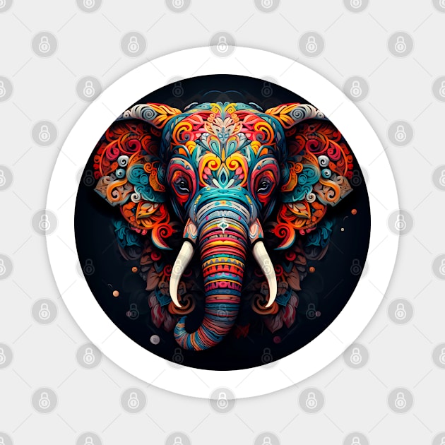 Mandala - Elephant Magnet by aleibanez