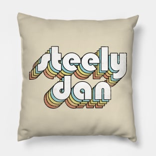 Steely Dan - Retro Letters Typography Style Pillow