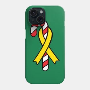 Candy cane awareness ribbon (Yellow) Phone Case